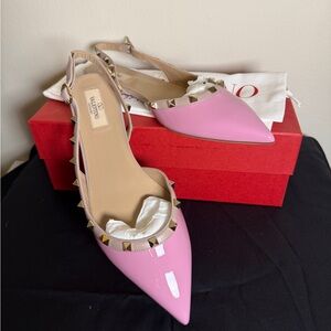 Valentino Pink Studded Slingback flats